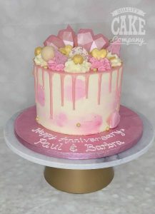 pretty pink modern anniversary drip cake - Tamworth