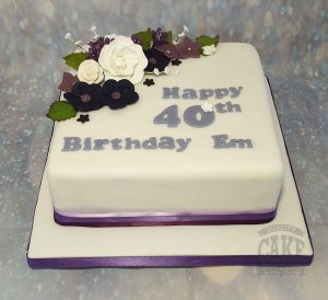 purple floral birthday cake - tamworth