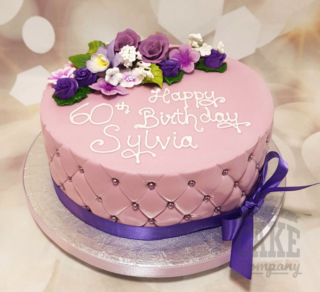 purple quilted floral cake - Tamworth