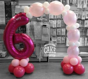children's 6th birthday quicklink table balloon arch - Tamworth