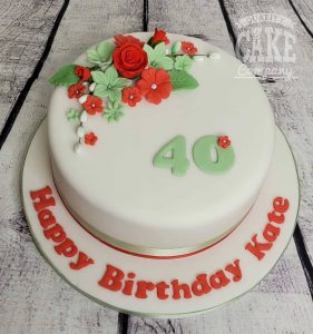 red and green floral cake - Tamworth