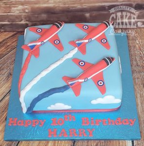 red arrows theme plane cake - tamworth