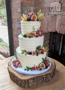 ribbed buttercream three tier wedding cake fruit Shustoke Tamworth West Midlands Staffordshire