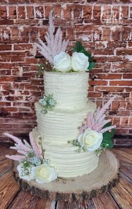 ribbed buttercream with large flowers astilbe and gold berries Tamworth West Midlands Staffordshire