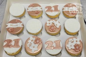 rose gold 21st birthday cupcakes - Tamworth