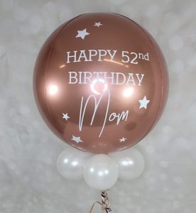 rose gold orb birthday balloon - Tamworth