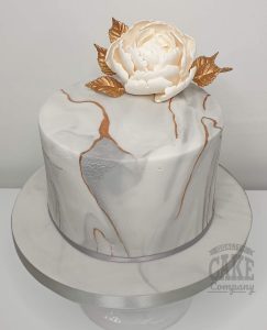 rose gold soft grey marble cake poeny - Tamworth