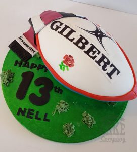rugby ball scarf cake - Tamworth