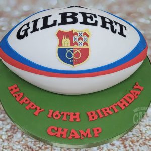rugby ball shaped cake