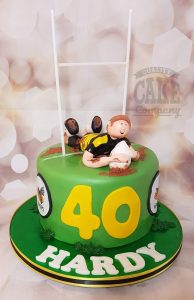 rugby player theme cake - tamworth
