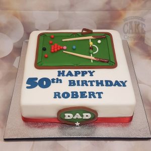 2D snooker table hobby cake - tamworth