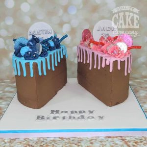split joint birthday drip cakes - tamworth