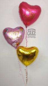 bunch of 3 foil balloons personalised - Tamworth