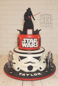 two tier storm trooper star wars cake - Tamworth