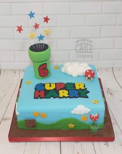 simple super mario theme cake - Tamworth