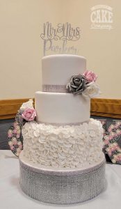 three tier bling ruffle sparkle wedding cake Tamworth West Midlands Staffordshire