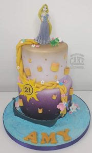 two tier rapunzel theme cake - Tamworth
