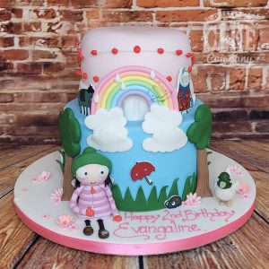 two tier sarah and duck tainbow cake - Tamworth