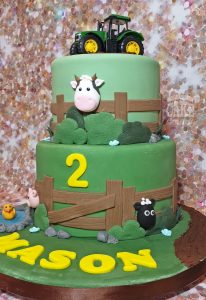 two tier farm theme cake - Tamworth