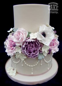 two tier simple ivory floral ring lilac and pink piped pearls Tamworth West Midlands Staffordshire