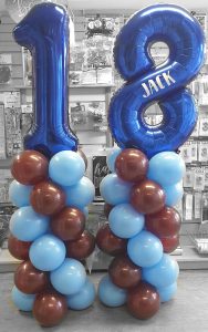 18th birthday aston villa theme balloon columns - Tamworth