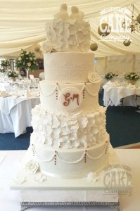 wedding-five-tier-white-ruffles wedding Tamworth West Midlands Staffordshire