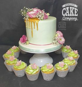 wedding mint green flowers matching cupcakes Tamworth West Midlands Staffordshire