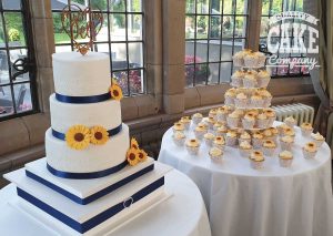 wedding-navy-sunflowers-cupcakes Tamworth West Midlands Staffordshire