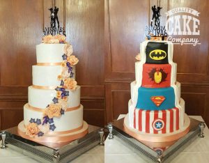 Reveal wedding cake peach superhero captain america batman iron man Tamworth West Midlands Staffordshire superman