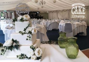 wedding-square-white-roses-topper-at Brook Marston Farm Tamworth West Midlands Staffordshire