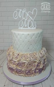wedding-two-tier-buttercream-swirls lilac and quilted Tamworth West Midlands Staffordshire