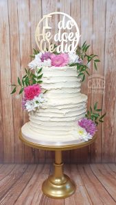 wedding two tier ribbed buttercream flowers Tamworth West Midlands Staffordshire