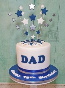 white and blue star burst cake - Tamworth