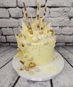white chocolate drip overload cake - tamworth