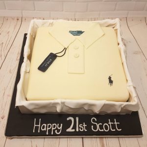 white polo shirt in box cake - Tamworth