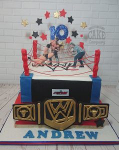 wrestling ring cake - tamworth