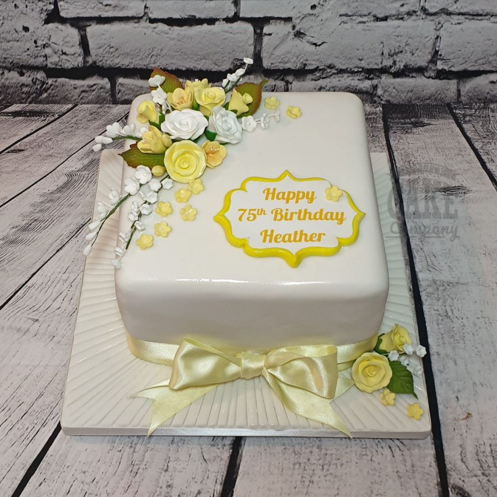square yellow floral cake - tamworth