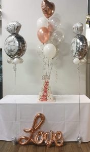 engagement balloon bunches with cake - Tamworth