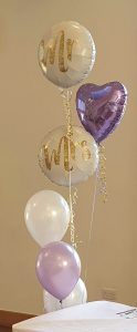 wedding foil and latex balloon bunches - Tamworth