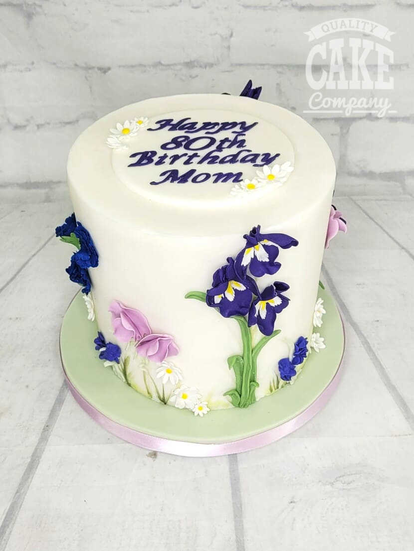 Birthday Cake with Blue Flowers – lovinghomemade