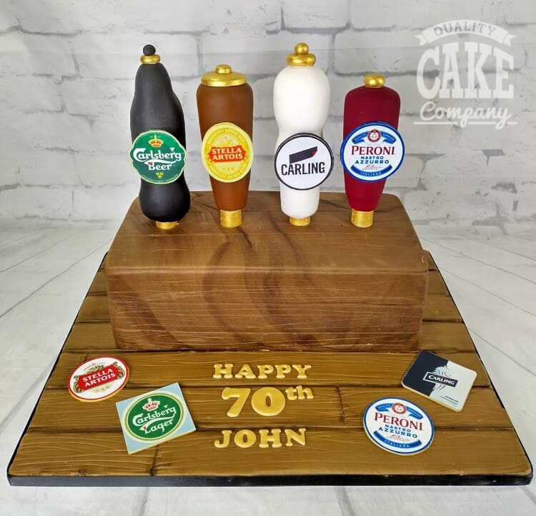 Beer Mug And Corona Bottle Antigravity Birthday Cake For Man