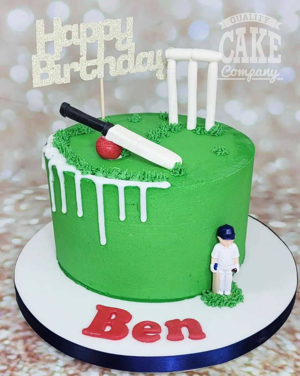 Sailaja's Recipes: Cricket theme Cake for a milestone birthday Party