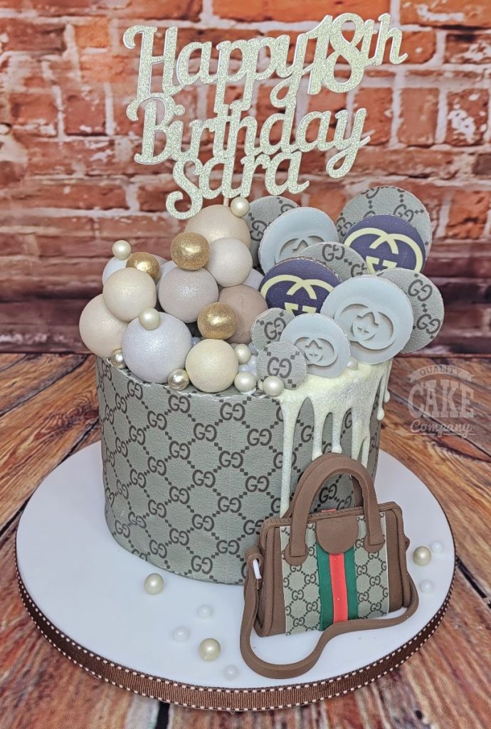 Cute Purse Birthday Cake with Name Edit - eNameWishes | Handbag cakes,  Chanel cake, Cake name