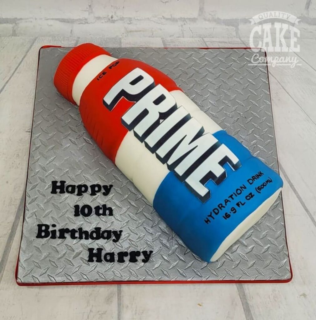 A beer bottle placed on a beautifully decorated cake on Craiyon