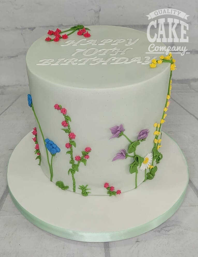 Bronze Flower Theme Cake