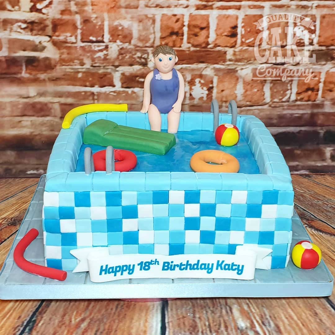 Swimming theme cake for a birthday 🎂 #CAKALICIOUSCAKE #donefororder #surat  #citylightsurat #suratcakes#eggless #freshcake #chocolatec... | Instagram