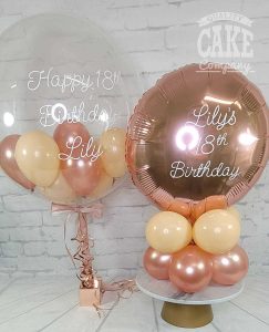Rose gold Orbs & Black 🎈  18th birthday party, Rose gold party, Birthday  decorations
