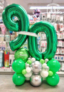 Green 90th birthday large balloon display - Tamworth
