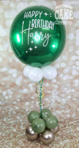 Green personalised birthday balloon - Tamworth