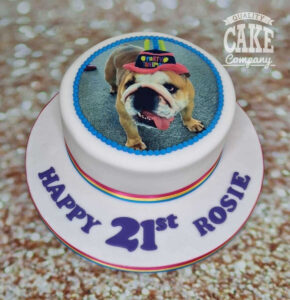 21st birthday photo cake of pet dog - Tamworth